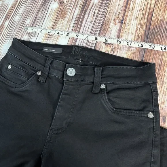 Kut From Kloth CARLO ANKLE SKINNY Size 4 Black Raw Hem Jeans Denim Pants 27x27 - Picture 5 of 10
